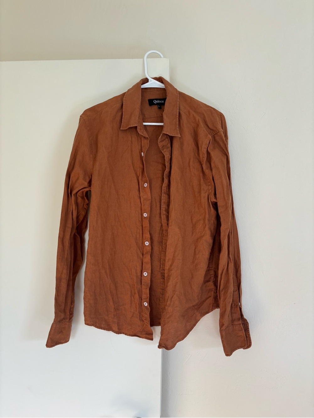 Quince Men's Button-Down Shirt in Rust Brown